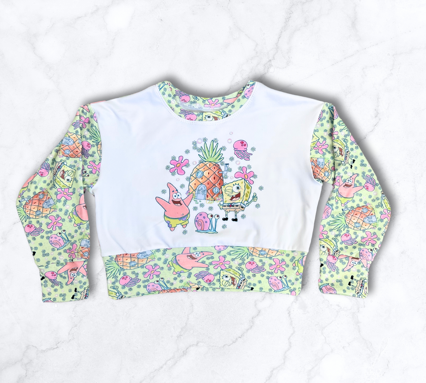 SpongeBob Patrick Long Sleeve Crop Pullover & Active Pant