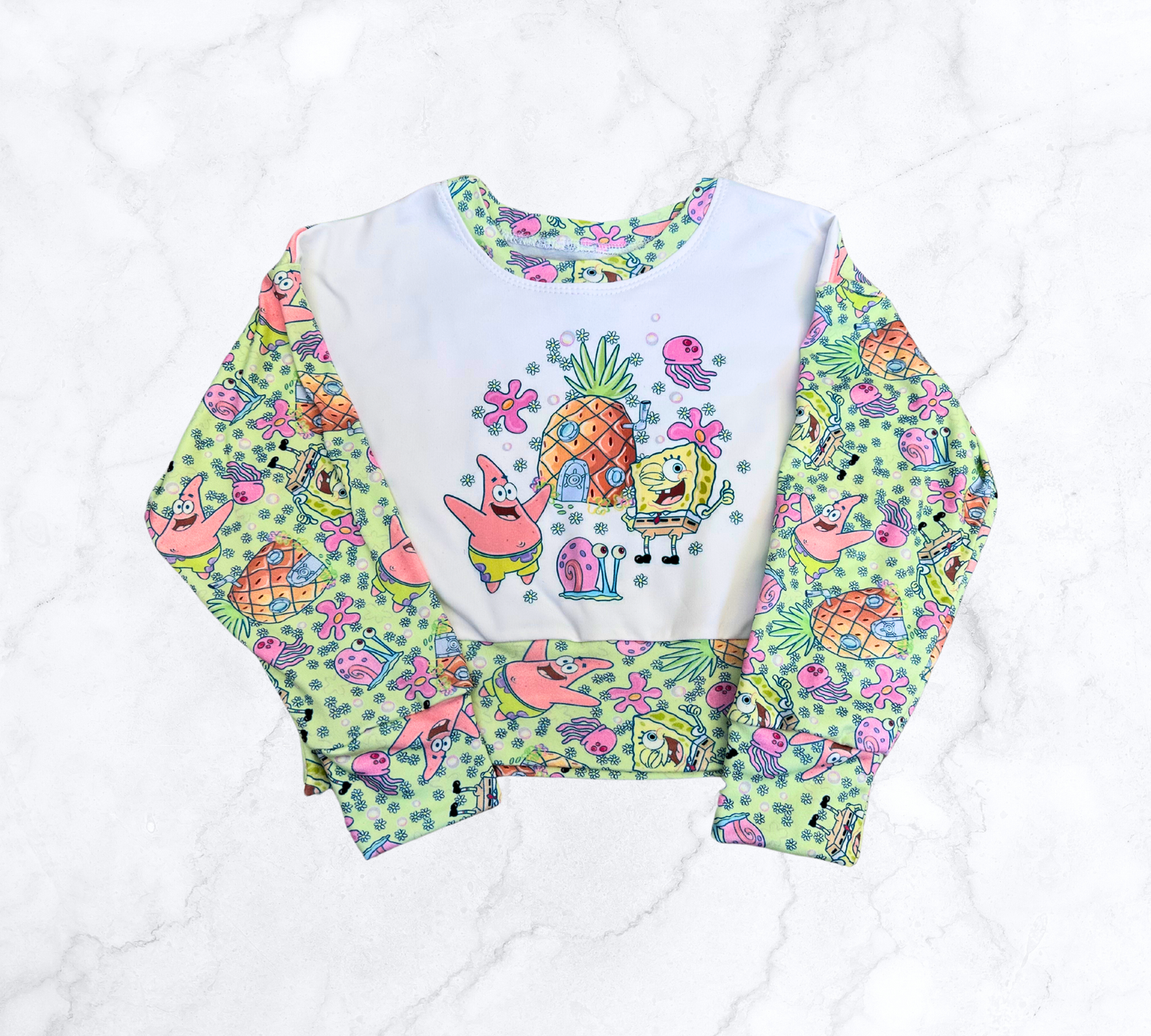 SpongeBob Patrick Long Sleeve Crop Pullover & Active Pant
