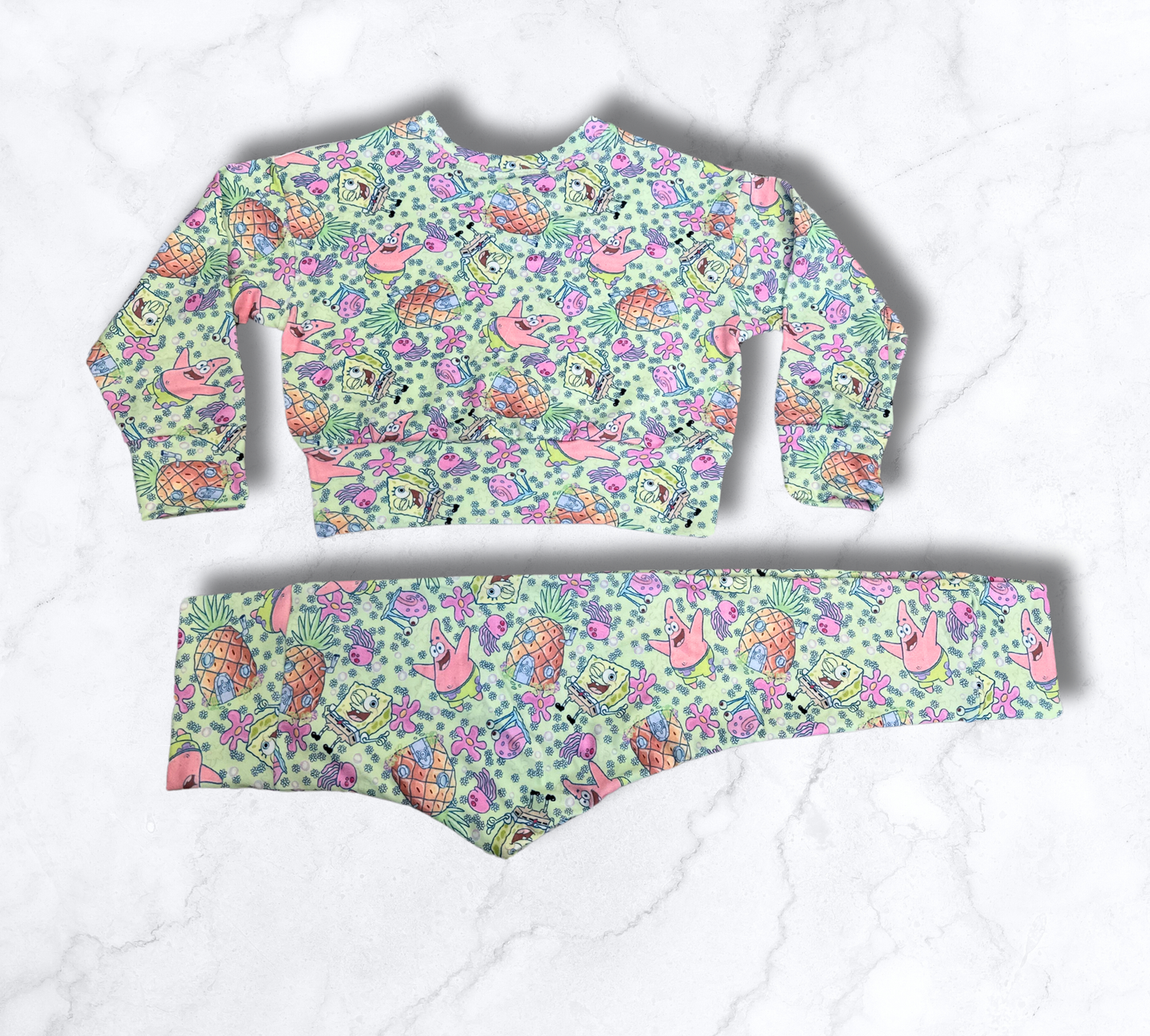 SpongeBob Patrick Long Sleeve Crop Pullover & Active Pant