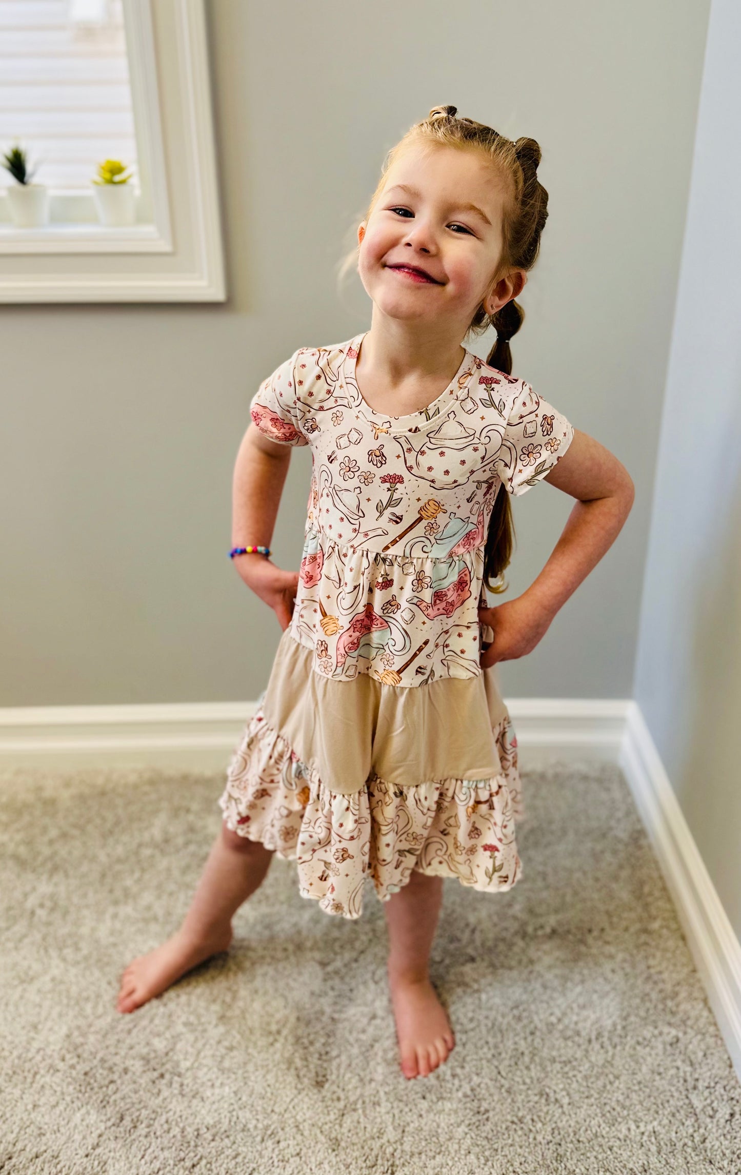 Classic Tea Party Tea Pot  Whimsical Dress